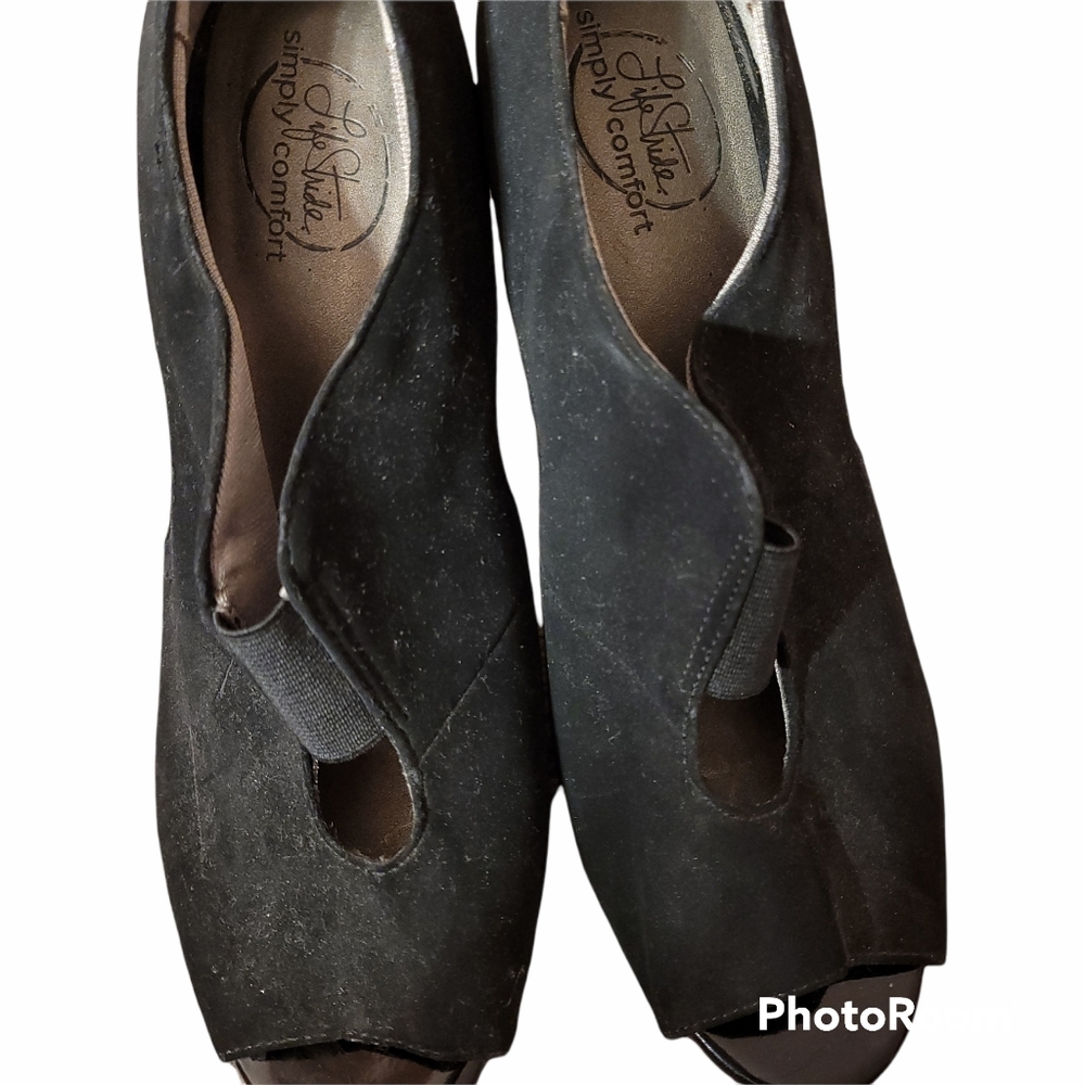 Life Stride Simply Comfort Womens Heel Open Toe 8M Black - Picture 4 of 10